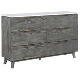 Juego de dormitorio Nathan California King de 5 piezas, gris