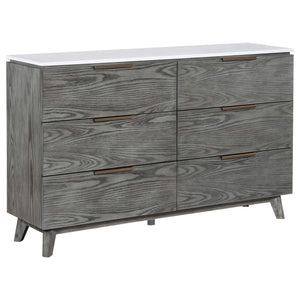Juego de dormitorio Nathan California King de 5 piezas, gris