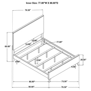 Juego de dormitorio Nathan California King de 5 piezas, gris