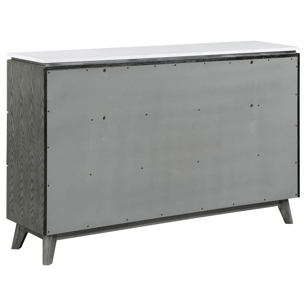 Juego de dormitorio Nathan Queen de 5 piezas, gris