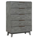 Juego de dormitorio Nathan Queen de 5 piezas, gris