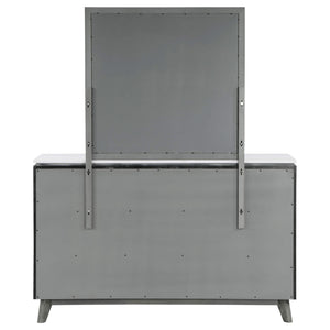 Cómoda Nathan de 6 cajones con espejo gris