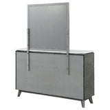 Cómoda Nathan de 6 cajones con espejo gris