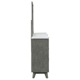 Cómoda Nathan de 6 cajones con espejo gris