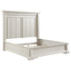 Cama Evelyn Eastern King con panel y cabecera iluminada en blanco antiguo