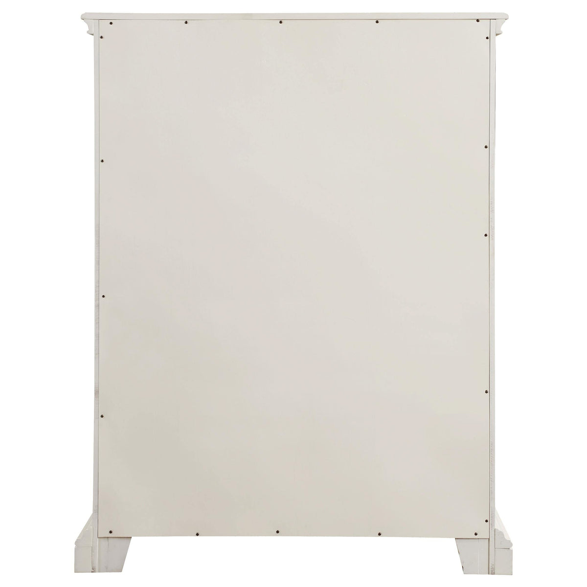 Cómoda Evelyn de 5 cajones en blanco desgastado