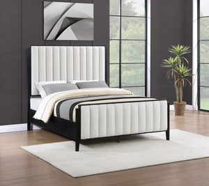 Cama King Brookmead tapizada de 60 pulgadas, color negro
