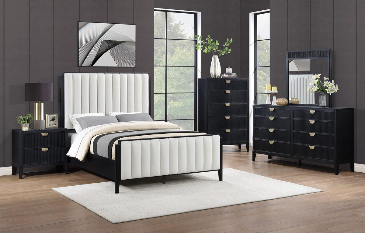 Cama King Brookmead tapizada de 60 pulgadas, color negro