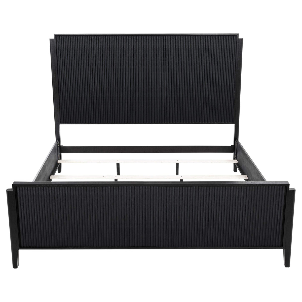 Cama con paneles Brookmead Wood Eastern King, color negro