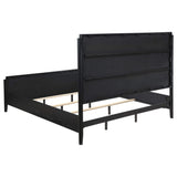 Cama con paneles Brookmead Wood Eastern King, color negro