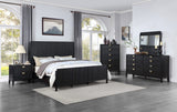 Cama con paneles Brookmead Wood Eastern King, color negro
