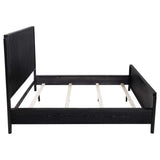 Cama California King con paneles Brookmead Wood, color negro