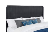 Cama California King con paneles Brookmead Wood, color negro