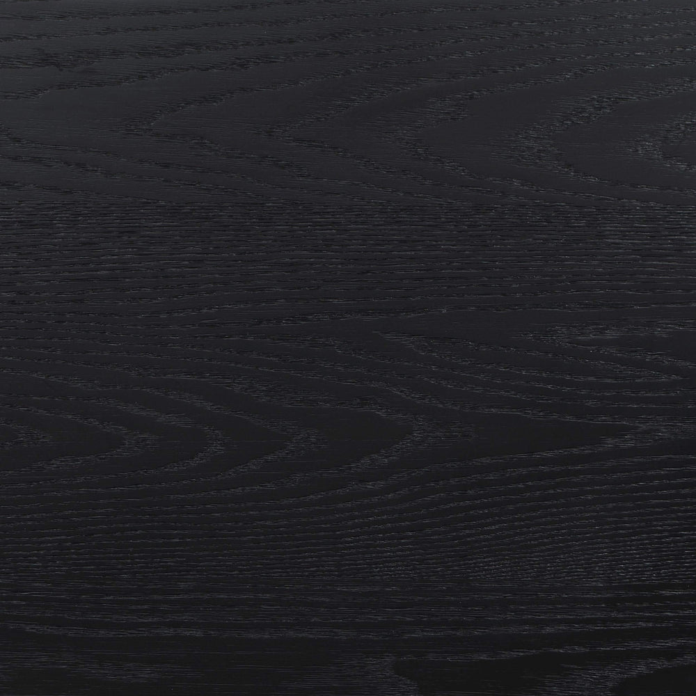 Cama California King con paneles Brookmead Wood, color negro