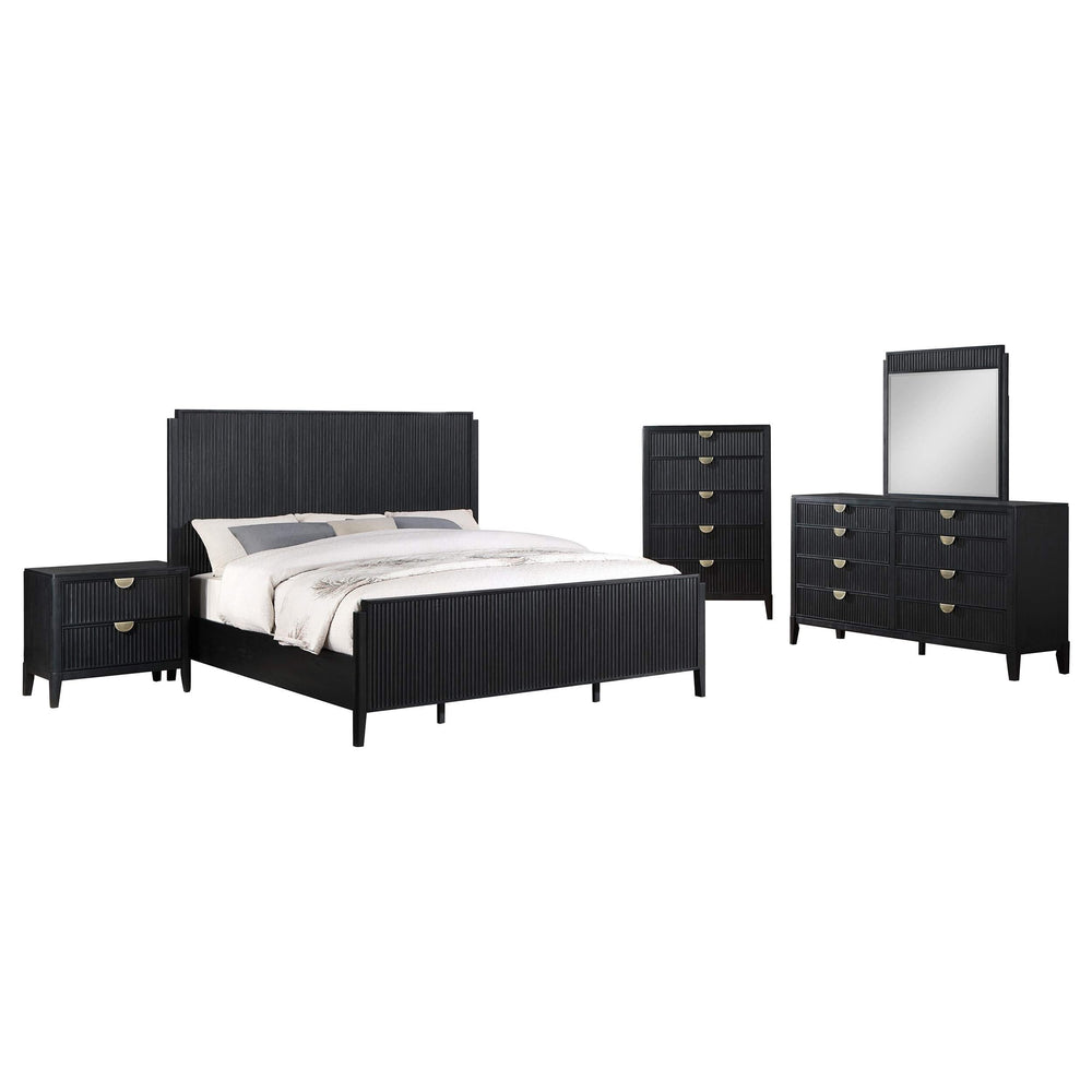 Juego de dormitorio Brookmead Queen de 5 piezas, color negro