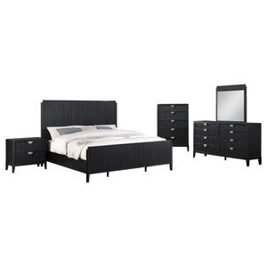 Juego de dormitorio Brookmead Queen de 5 piezas, color negro
