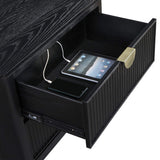 Juego de dormitorio Brookmead Queen de 5 piezas, color negro