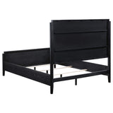 Cama Queen con paneles de madera Brookmead, color negro