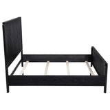 Cama Queen con paneles de madera Brookmead, color negro