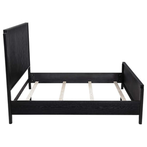 Cama Queen con paneles de madera Brookmead, color negro