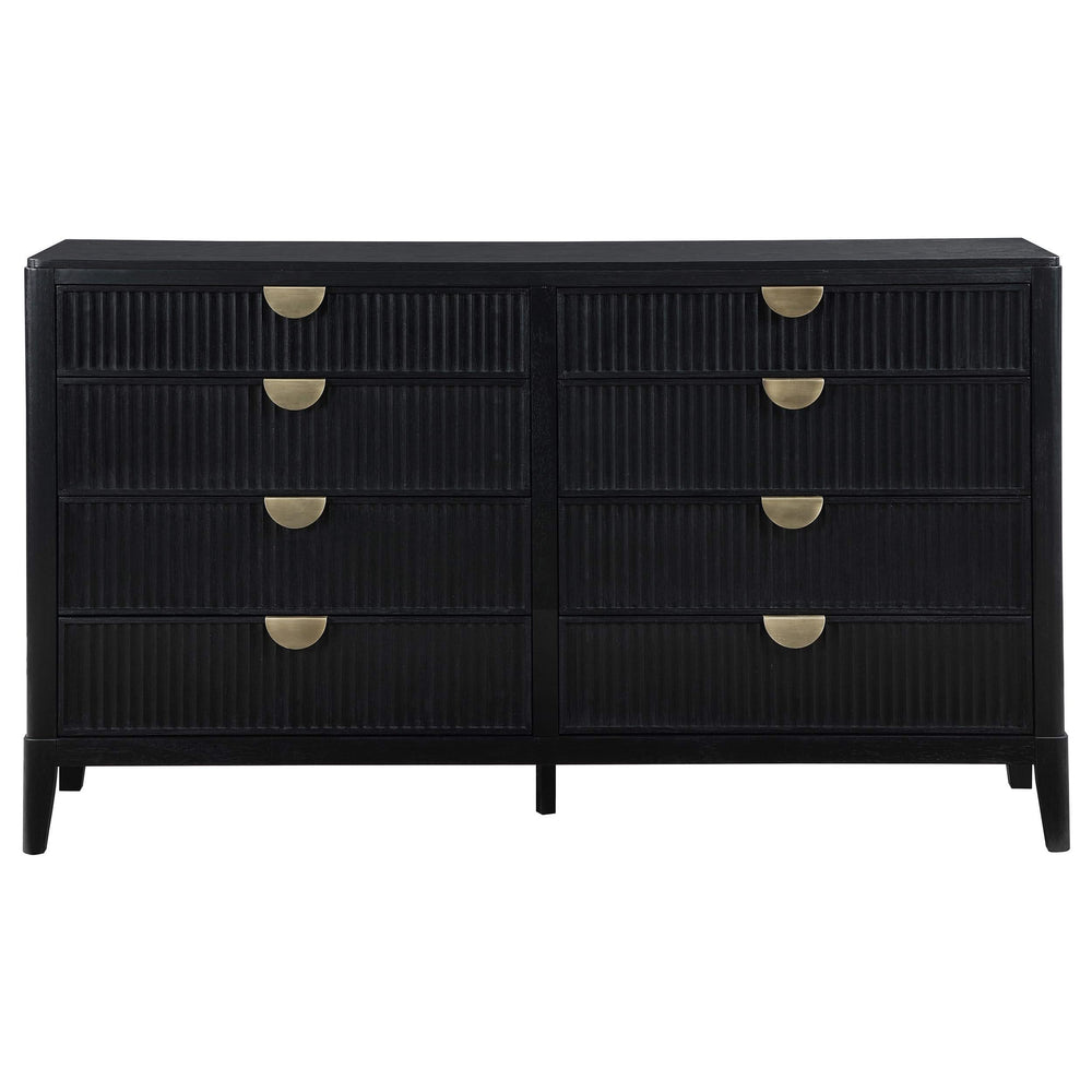 Cómoda Brookmead de 8 cajones negra