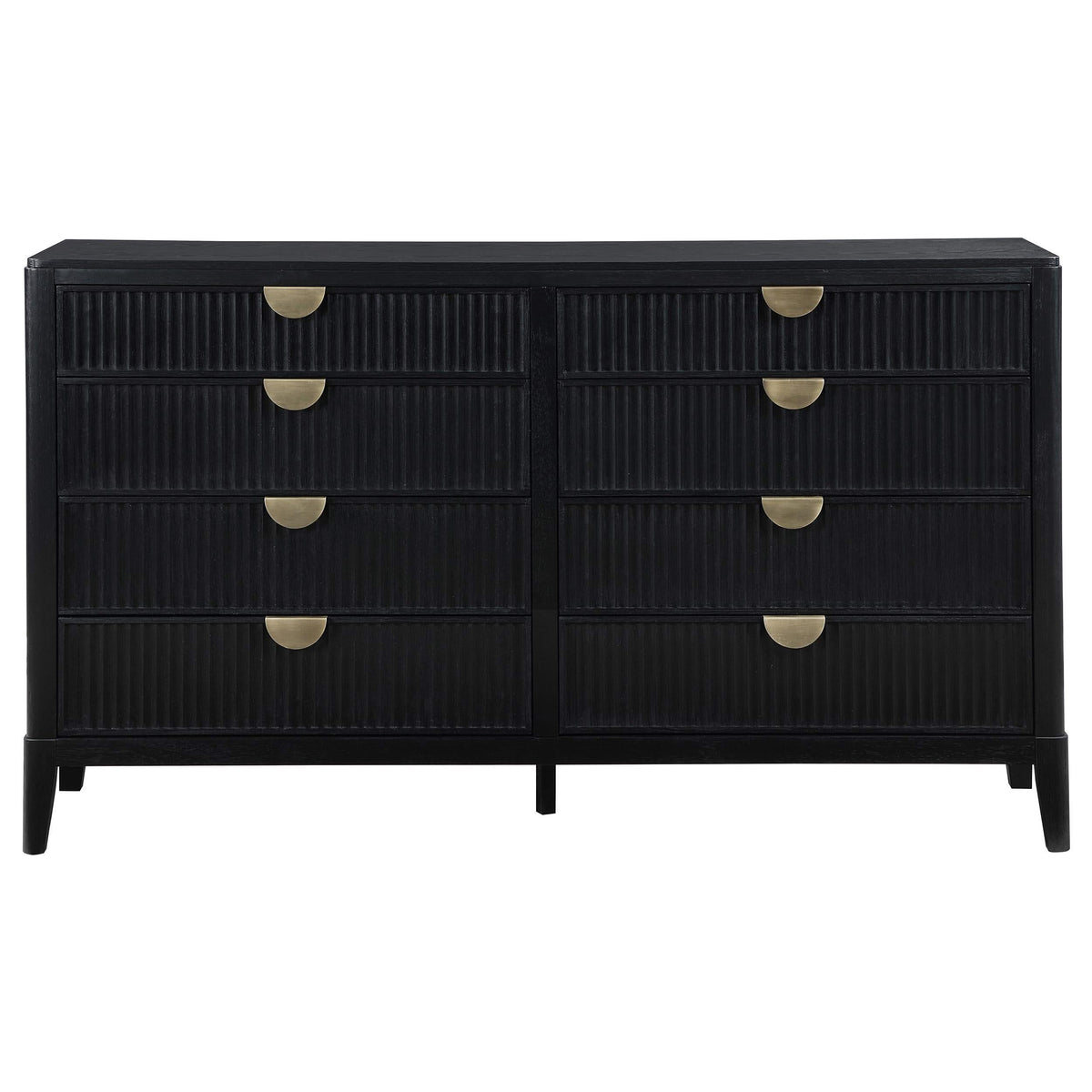 Cómoda Brookmead de 8 cajones negra