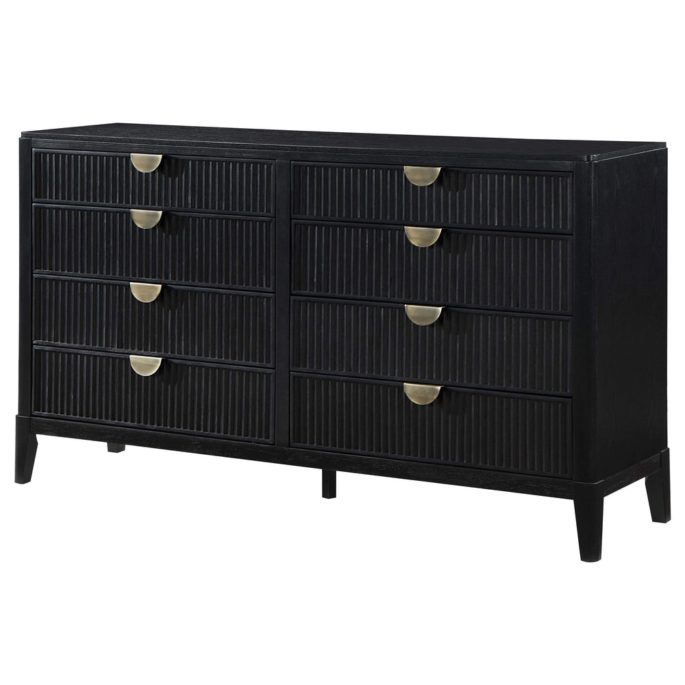 Cómoda Brookmead de 8 cajones negra