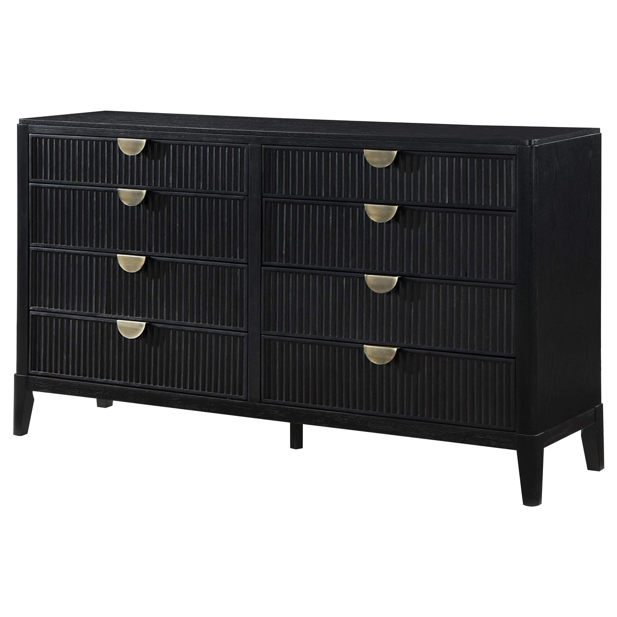 Cómoda Brookmead de 8 cajones negra