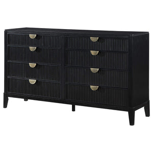 Cómoda Brookmead de 8 cajones negra