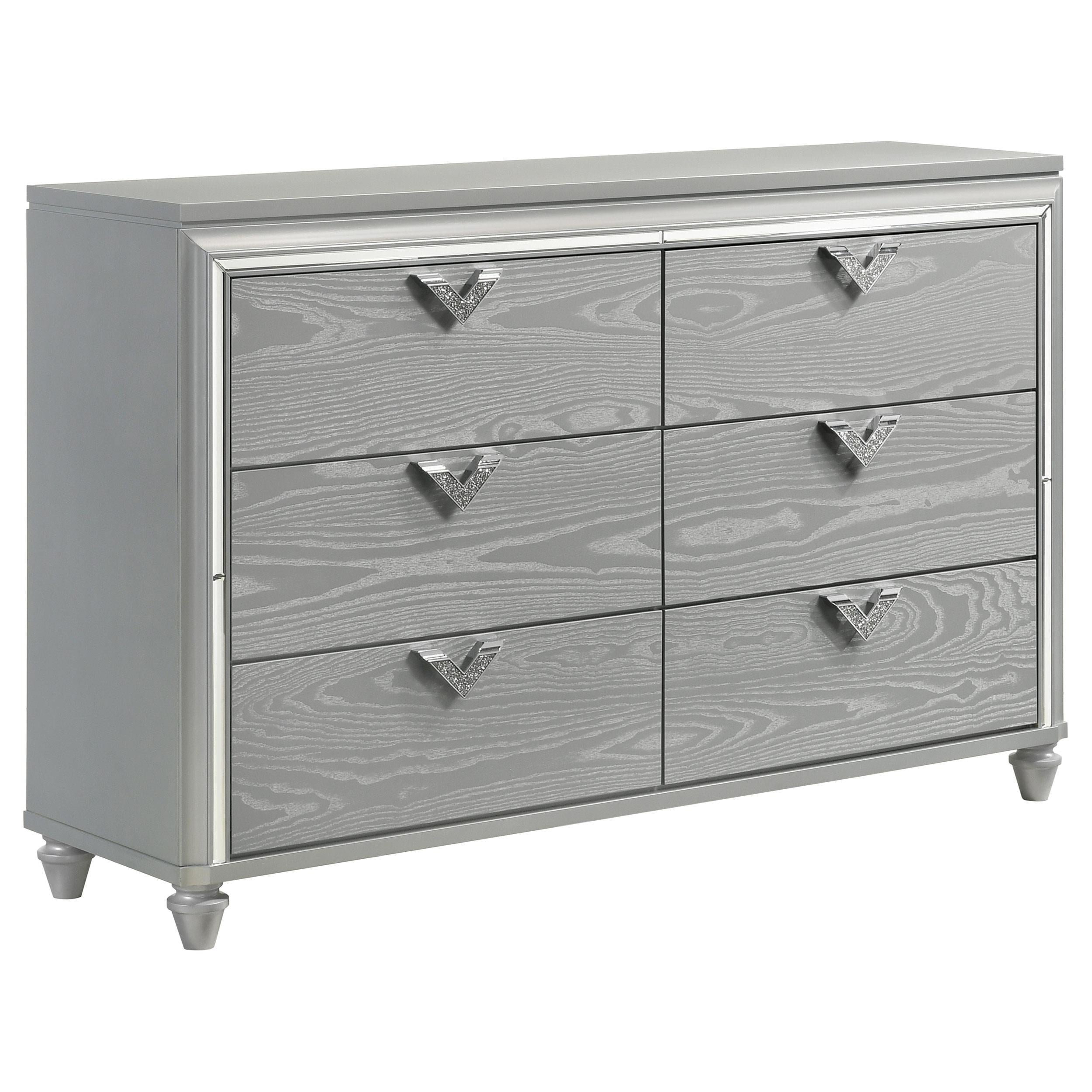 Veronica 4-piece Queen Bedroom Set Light Silver