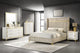 Juego de dormitorio Queen Lucia de 5 piezas en beige y blanco