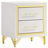 Juego de dormitorio Queen Lucia de 5 piezas en beige y blanco