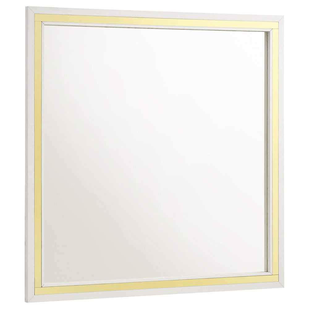 Juego de dormitorio Queen Lucia de 5 piezas en beige y blanco