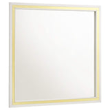 Juego de dormitorio Queen Lucia de 5 piezas en beige y blanco