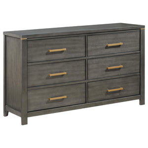 Juego de dormitorio Kieran Eastern King de 5 piezas en gris