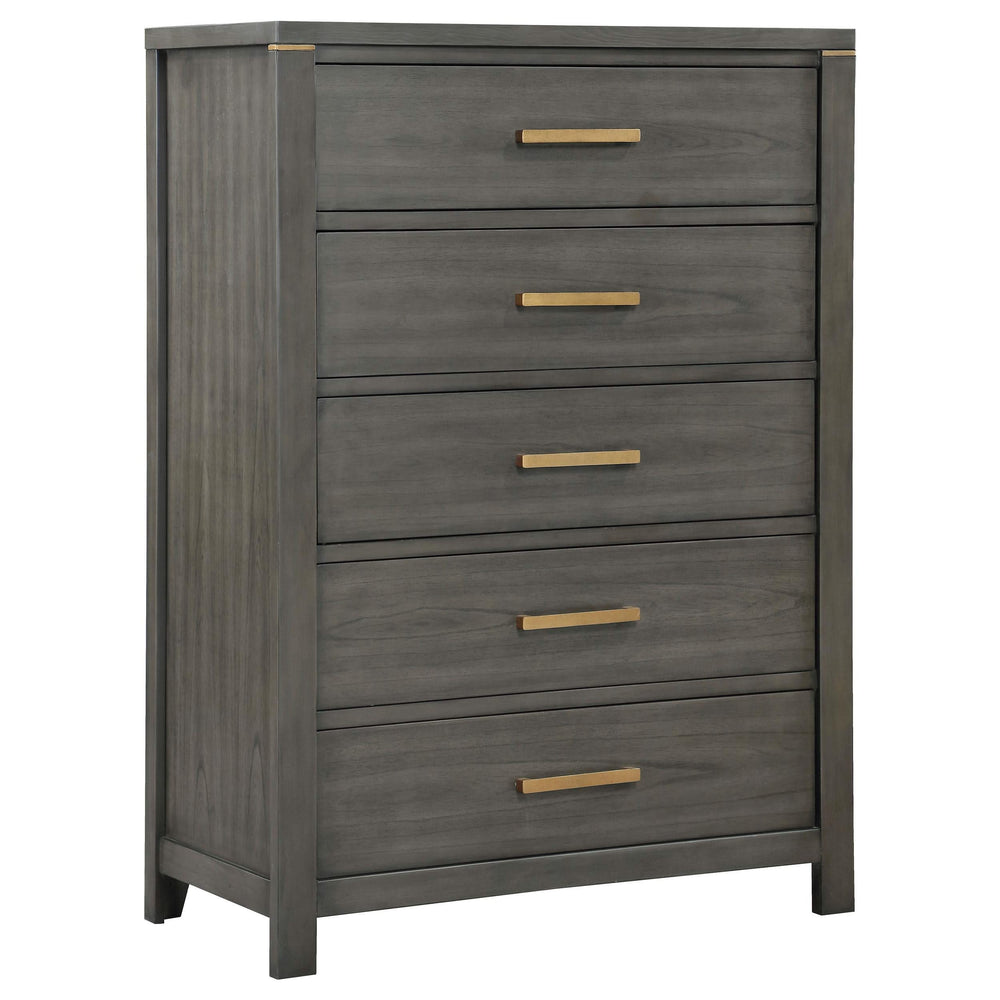 Juego de dormitorio Kieran Eastern King de 5 piezas en gris