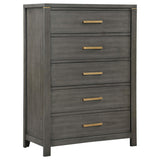 Juego de dormitorio Kieran Eastern King de 5 piezas en gris