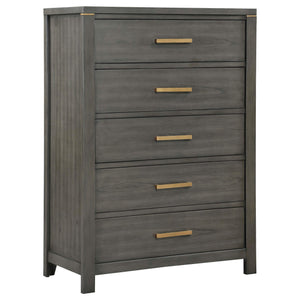 Juego de dormitorio Kieran Eastern King de 5 piezas en gris