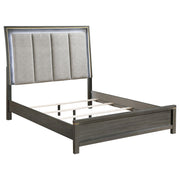 Kieran Wood Eastern King LED Panel Bed Grey