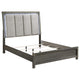 Cama con panel LED Kieran Wood Eastern King, gris