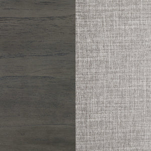 Cama California King con panel LED Kieran Wood, gris
