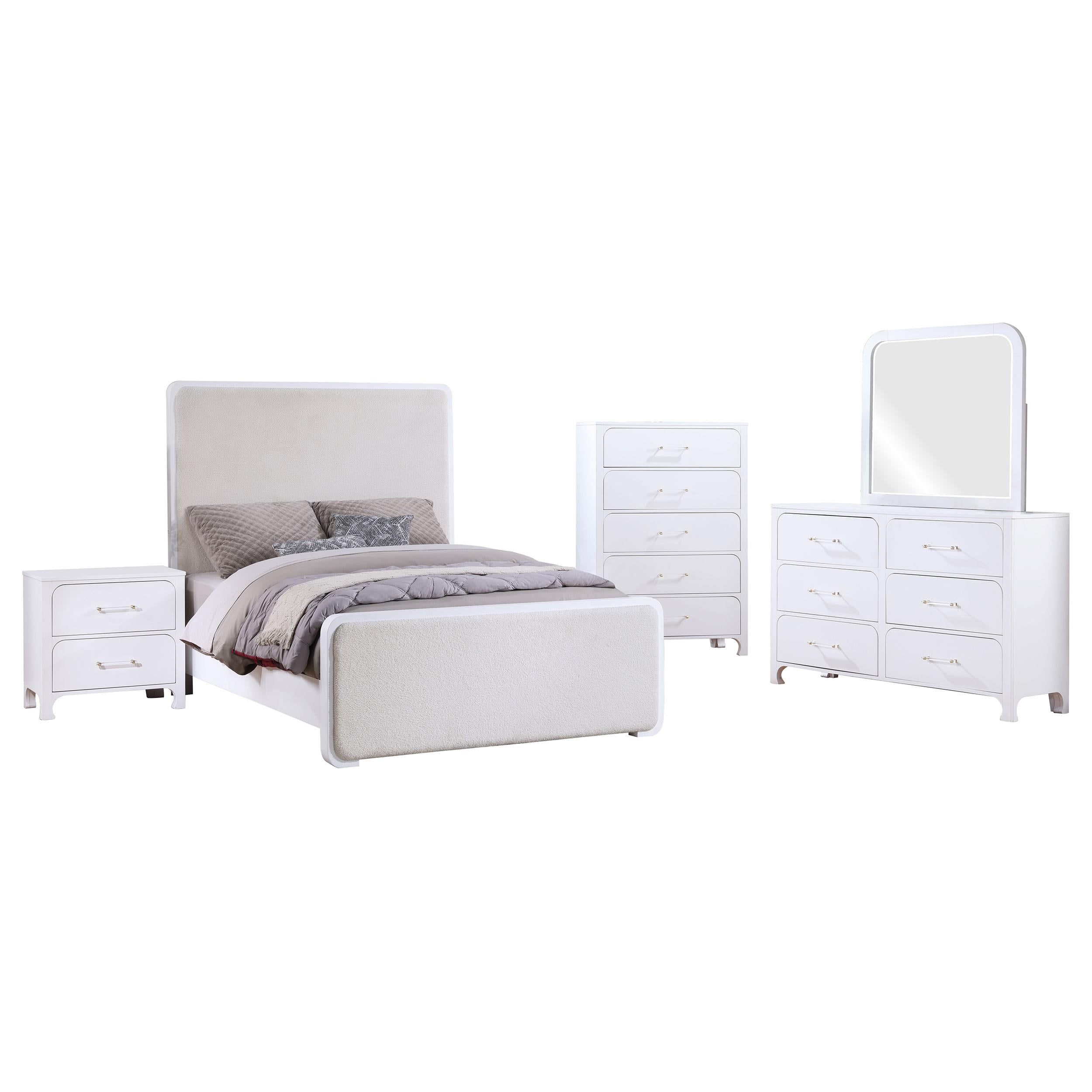 Anastasia 5-piece California King Bedroom Set Pearl White