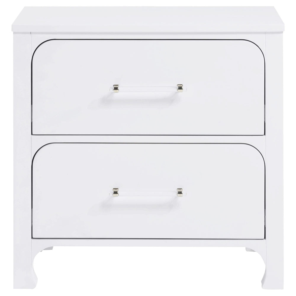 Juego de dormitorio Anastasia de 4 piezas tamaño Queen en blanco perla