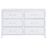 Juego de dormitorio Anastasia de 4 piezas tamaño Queen en blanco perla