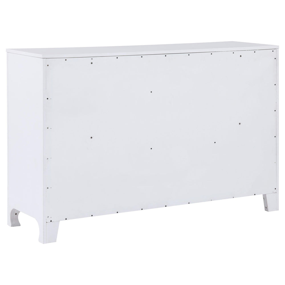 Juego de dormitorio Anastasia de 4 piezas tamaño Queen en blanco perla