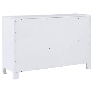 Juego de dormitorio Anastasia de 4 piezas tamaño Queen en blanco perla
