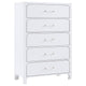 Anastasia 5-drawer Bedroom Chest Pearl White