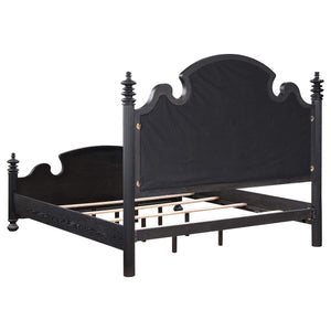 Juego de dormitorio Celina Eastern King de 4 piezas, color negro