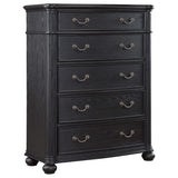 Juego de dormitorio Celina Eastern King de 5 piezas, color negro
