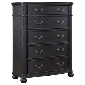 Juego de dormitorio Celina Eastern King de 5 piezas, color negro